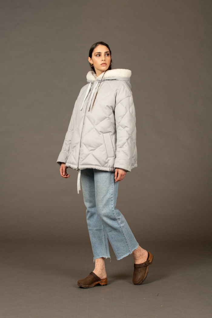Wool jacket with shearling inserts - 212